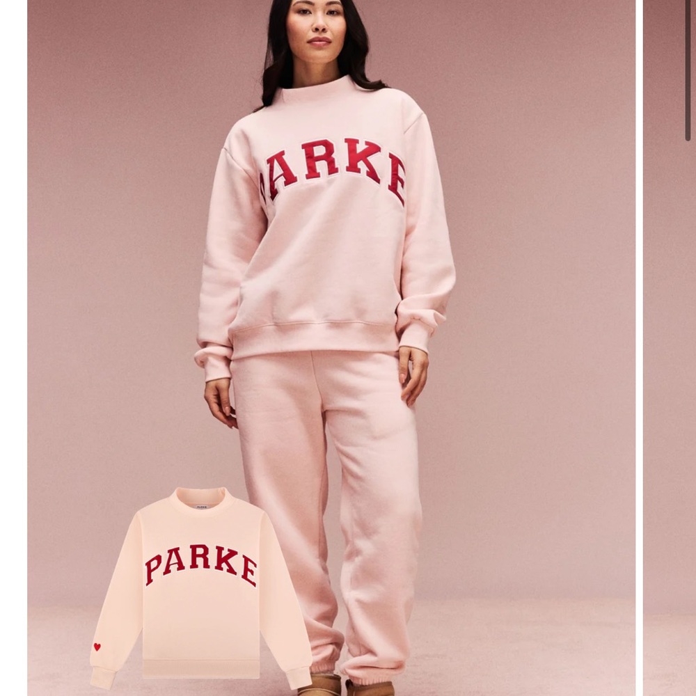 Pink PARKE Sweatshirt and Sweatpants Set